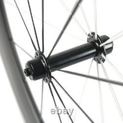 80mm Alloy Brake Surface Carbon Wheels 700C Road Bike Clincher 23mm Wheelset