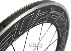 80mm Carbon Wheels Road Bike Cycle Wheelset Aluminum/Alloy Brake Track Shimano