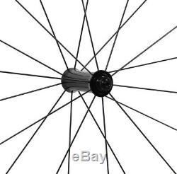 80mm Carbon Wheels Road Bike Wheelset Clincher 700C Matt Race Rim brake straight