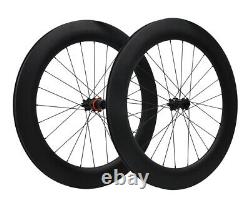 80mm Disc brake Road bike wheels Carbon Wheelset Clincher 700C Matt Race 6 bolts