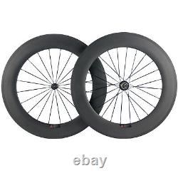 88mm Carbon Wheels Road Bike Clincher Carbon Wheelset 25mm U Shape 3k Matte 700C