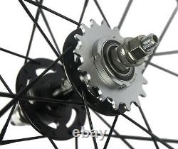 88mm Carbon Wheels Road Bike Fixed Gear Track Bike Wheelset 700C Clincher 23mm
