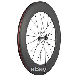 88mm Clincher Bicycle Wheels Road Bike 700C Race Carbon Wheelset 3K Matte Basalt