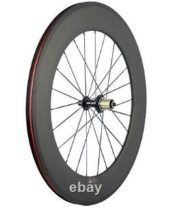 88mm Rear Carbon Bicycle Wheel Road Bike Clincher 23mm Width Carbon Wheel 700C