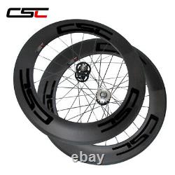 88x25mm T800 Fixed Gear Wheels Road Bike Track Carbon Wheelset Clincher Tubuless