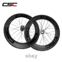 88x25mm T800 Fixed Gear Wheels Road Bike Track Carbon Wheelset Clincher Tubuless