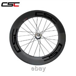 88x25mm T800 Fixed Gear Wheels Road Bike Track Carbon Wheelset Clincher Tubuless