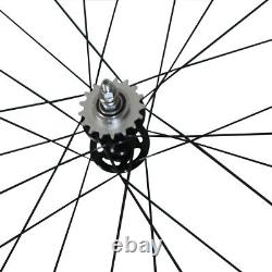 88x25mm T800 Fixed Gear Wheels Road Bike Track Carbon Wheelset Clincher Tubuless