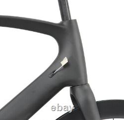 AERO Carbon Road Bike Frame Wheels Disc Brake Clincher Tubeless Rotors 700C 49cm