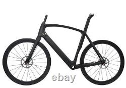 Aero Carbon frame Road Bike Wheels Clincher Tubeless Rotors 700C Disc Brake 56cm