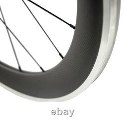 Aluminium Brake Surface 60mm Clincher Carbon Wheelset Road Bicycle Wheels Matte