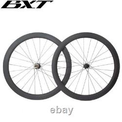 BXT 700C Full Carbon Clincher Tubular Disc Brake Road Bicycle Wheel Set A Pair
