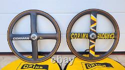 CORIMA CARBONE HR 4 SPOKE carbon wheelset road bike TUBULARS SHIMANO EXCELLENT