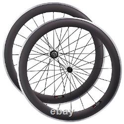 CSC Ultra Light R13 and 424 Spokes Road Bike Carbon Wheels 60mm Alum Alloy Brake