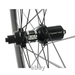 Carbon Clincher 700C Road Bike Wheelset 50mm Carbon Wheels With DT350 Hub UD Mat
