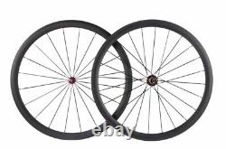 Carbon Clincher Wheelset Road Bike 38mm Depth Basalt Braking R36 Hub Wheels