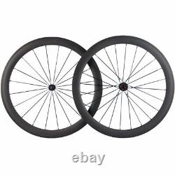 Carbon Fiber Cincher Wheelset 700C Road Bike Wheels 23mm Width 50mm Depth