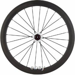 Carbon Fiber Cincher Wheelset 700C Road Bike Wheels 23mm Width 50mm Depth