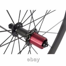 Carbon Fiber Cincher Wheelset 700C Road Bike Wheels 23mm Width 50mm Depth