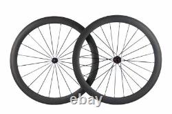 Carbon Fiber Cincher Wheelset 700C Road Bike Wheels 23mm Width 50mm Depth