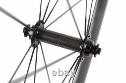 Carbon Fiber Cincher Wheelset 700C Road Bike Wheels 23mm Width 50mm Depth