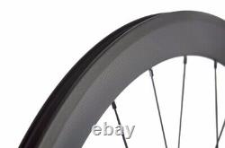 Carbon Fiber Cincher Wheelset 700C Road Bike Wheels 23mm Width 50mm Depth