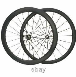 Carbon Fiber Mixed Wheels 25x38/50mm 700c Clincher Tubular Road Bicycle Wheelset
