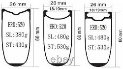 Carbon Fiber Road Bicycle Wheels V Brake / Disc Brake Clincher/Tubeless/Tubular