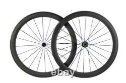Carbon Fiber Road Bicycle Wheelset 700C 23mm Width Surface R13 Hub Clincher