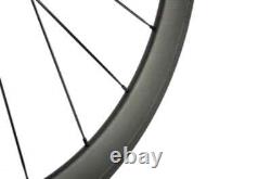 Carbon Fiber Road Bicycle Wheelset 700C 23mm Width Surface R13 Hub Clincher