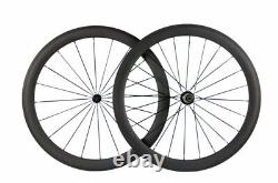 Carbon Fiber Road Bike 50mm Clincher Wheels R13 Hub Bicycle Wheelset Clincher