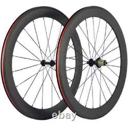 Carbon Fiber Road Bike 60mm Clincher Wheelset with R13 Hub Racing Bicycle Wheel