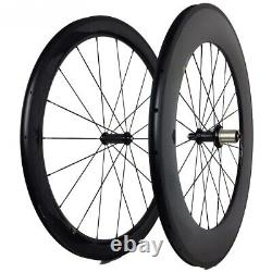 Carbon Fiber Road Bike Wheel 700C 25mm Width 60mm 88mm Depth Clincher U Shape