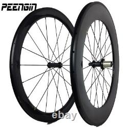 Carbon Fiber Road Bike Wheel 700C 25mm Width 60mm 88mm Depth Clincher U Shape