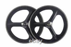 Carbon Fiber Road Bike Wheelet 3 Spoke Depth 70mm Clincher Track Bicycle Wheels