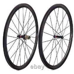 Carbon Fiber Road Bike Wheels 38X25mm Tubuless Bicycle Front Rear Wheelset