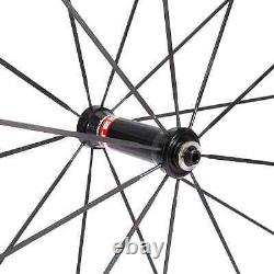 Carbon Fiber Road Bike Wheels 38X25mm Tubuless Bicycle Front Rear Wheelset