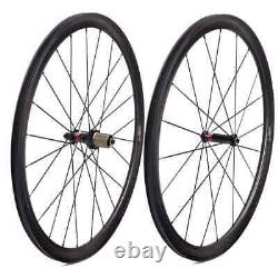 Carbon Fiber Road Bike Wheels 38X25mm Tubuless Bicycle Front Rear Wheelset