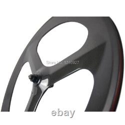 Carbon Fiber Road Bike Wheels Rim Depth 70mm 3 Spoke Racing Bicycle Wheelset