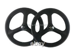 Carbon Fiber Road Bike Wheels Rim Depth 70mm 3 Spoke Racing Bicycle Wheelset