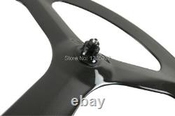 Carbon Fiber Road Bike Wheels Rim Depth 70mm 3 Spoke Racing Bicycle Wheelset