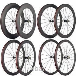Carbon Fiber Road Bike Wheelset 38/50/60/88mm Clincher / Tubular Bicycle Wheels