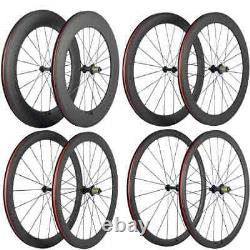 Carbon Fiber Road Bike Wheelset 38/50/60/88mm Clincher / Tubular Bicycle Wheels
