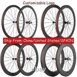 Carbon Fiber Road Bike Wheelset 38/50/60/88mm Clincher / Tubular Bicycle Wheels