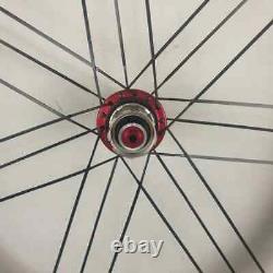 Carbon Fiber Road Bike Wheelset 700c with Alloy Brake Suface Straight Pull Hub