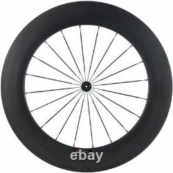 Carbon Fiber Road Bike Wheelset 88mm V Brake Cycling Bicycle Wheels Thru Axle
