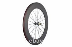 Carbon Fiber Road Bike Wheelset 88mm V Brake Cycling Bicycle Wheels Thru Axle