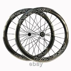 Carbon Fiber Road Bike Wheelset Clincher 50x25mm 700C with Alloy Brake Surface