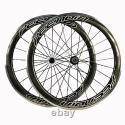 Carbon Fiber Road Bike Wheelset Clincher 50x25mm 700C with Alloy Brake Surface