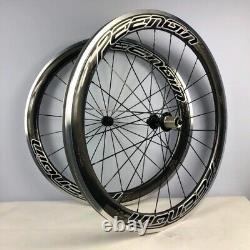 Carbon Fiber Road Bike Wheelset Clincher 50x25mm 700C with Alloy Brake Surface